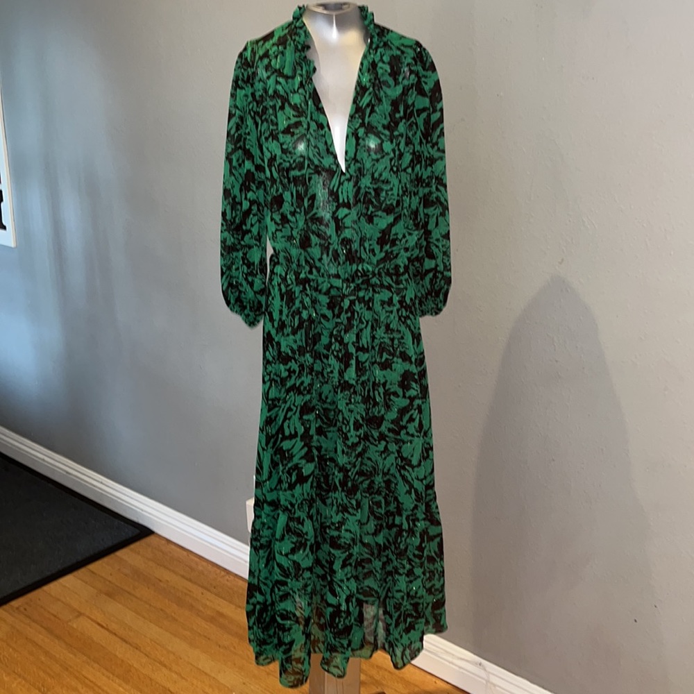 Misa Los Angeles Olivia Dress Emerald Abstract NWT - Picture 5 of 15